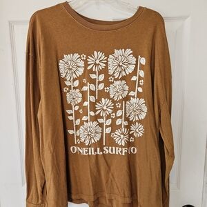 O'Neill Brown Floral Graphic Blouse